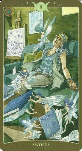 The Book of Shadows Tarot Vol 2 Review 21 8 of Swords from The Book of Shadows Tarot Vol 2