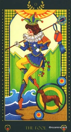 The Fool card from the Bowring Heart Tarot deck