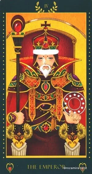The Emperor card from the Bowring Heart Tarot deck