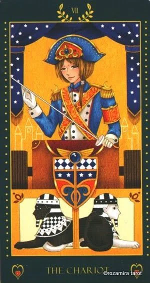 The Chariot card from the Bowring Heart Tarot deck