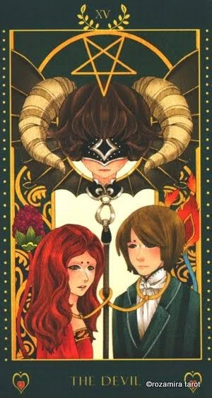 The Devil card from the Bowring Heart Tarot deck