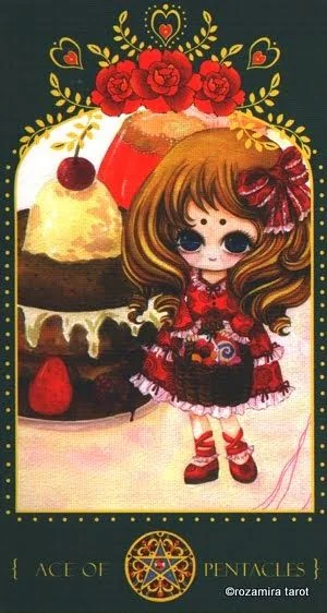 Ace of Pentacles card from the Bowring Heart Tarot deck