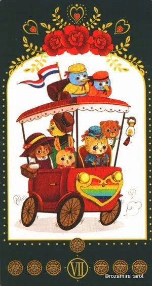 Seven of Pentacles card from the Bowring Heart Tarot deck