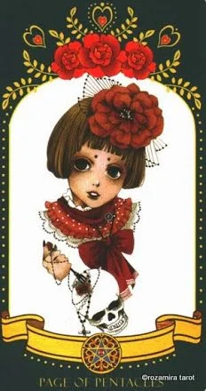 Page of Pentacles card from the Bowring Heart Tarot deck