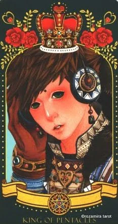King of Pentacles card from the Bowring Heart Tarot deck