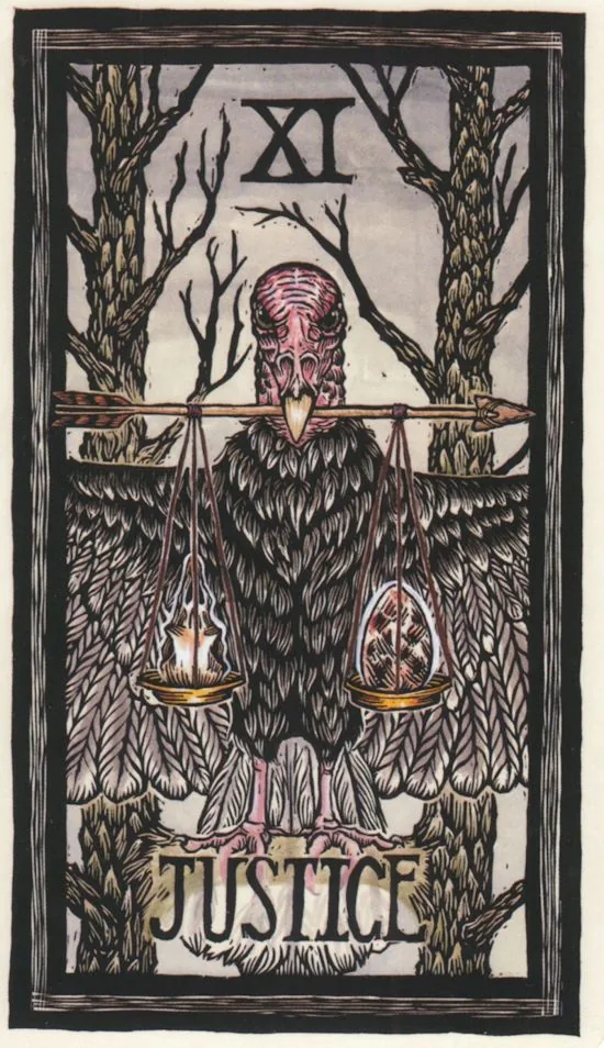 Justice from the Brady Tarot deck