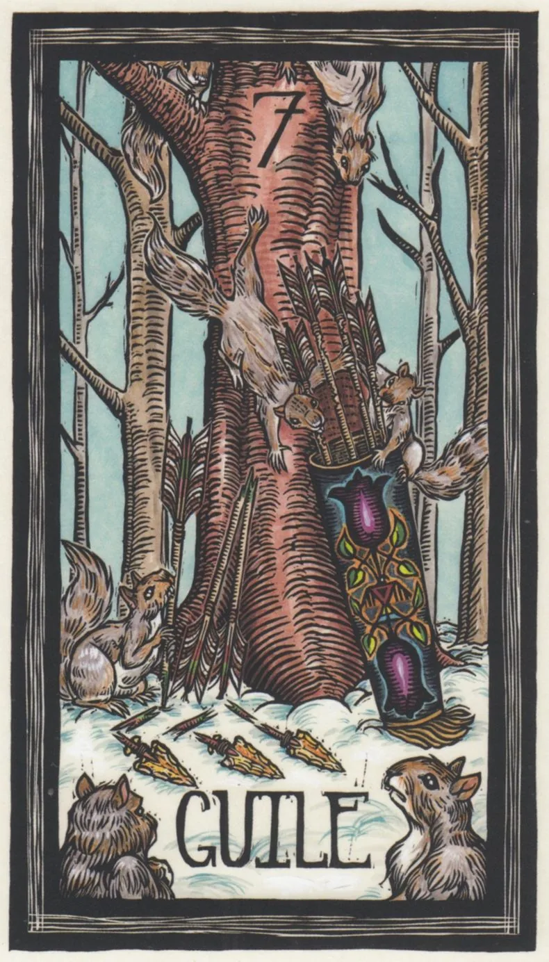 Five of Arrows - Guilt from the Brady Tarot deck