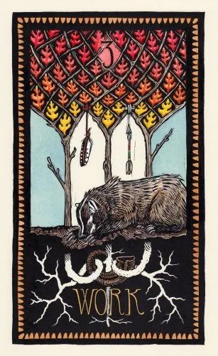 Three of Roots - Work from the Brady Tarot deck