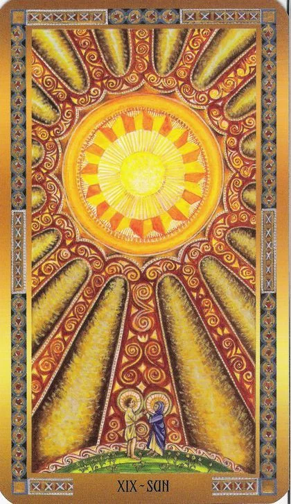 Byzantine Tarot Review 1 Byzantine Tarot radiant sun over a golden altar card image