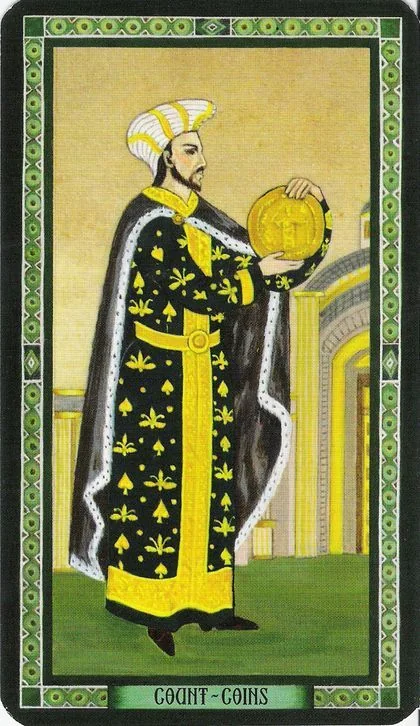 Byzantine Tarot Review 8 Byzantine Tarot seated crowned ruler card image