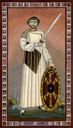 Byzantine Tarot Review 10 Byzantine Tarot woman with golden coin card image