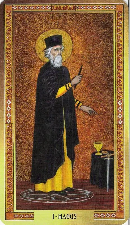 I Magus card from the Byzantine Tarot deck