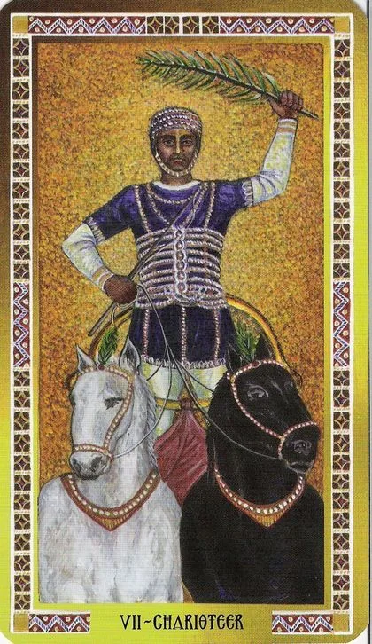 VII Charioteer card from the Byzantine Tarot deck