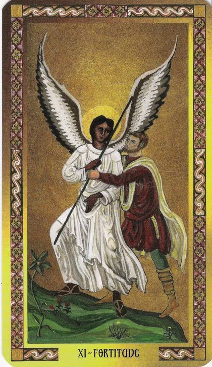 XI Fortitude card from the Byzantine Tarot deck