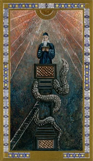 XII Hanged Man card from the Byzantine Tarot deck