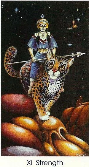 XI Strength card from the Cat People Tarot deck