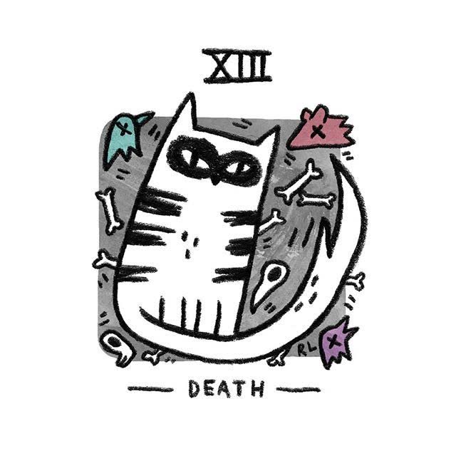 Death card from the Mini Cat Tarot deck