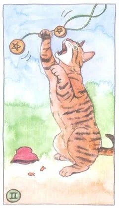 2 of Pentacles - Cat Tarot - Tarot Deck by Megan Lynn Kott