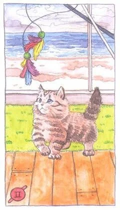 2 of Wands - Cat Tarot - Tarot Deck by Megan Lynn Kott
