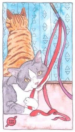 3 of Wands - Cat Tarot - Tarot Deck by Megan Lynn Kott