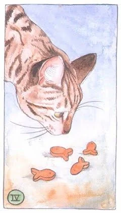 4 of Pentacles - Cat Tarot - Tarot Deck by Megan Lynn Kott