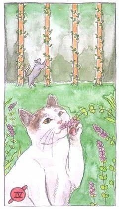 4 of Wands - Cat Tarot - Tarot Deck by Megan Lynn Kott