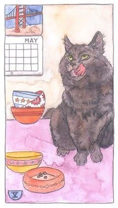 5 of Cups - Cat Tarot - Tarot Deck by Megan Lynn Kott
