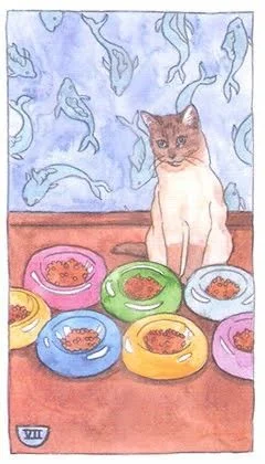 7 of Cups - Cat Tarot - Tarot Deck by Megan Lynn Kott