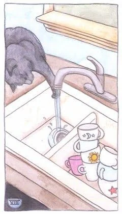 8 of Cups - Cat Tarot - Tarot Deck by Megan Lynn Kott