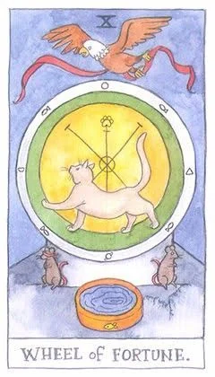 Wheel of Fortune card from the Cat Tarot deck
