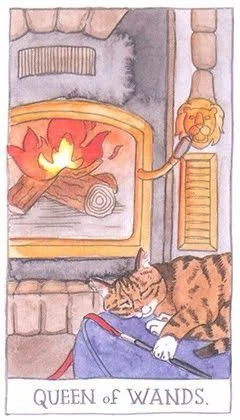 Queen of Wands card from the Cat Tarot deck