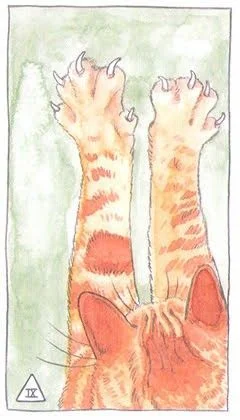 9 of Swords card from the Cat Tarot deck