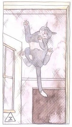10 of Swords card from the Cat Tarot deck