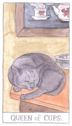 Queen of Cups - Cat Tarot - Tarot Deck by Megan Lynn Kott