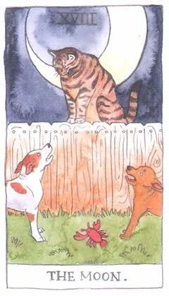 The Moon - Cat Tarot - Tarot Deck by Megan Lynn Kott