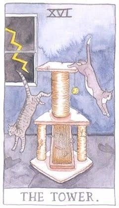 The Tower - Cat Tarot - Tarot Deck by Megan Lynn Kott
