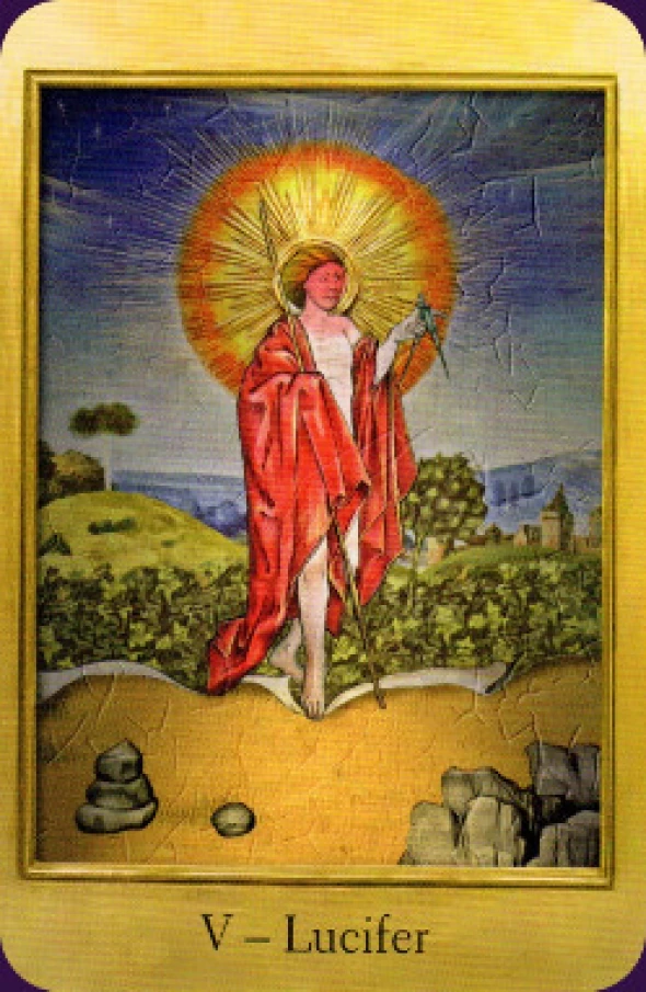 Lucifer card from The Cathar Tarot deck