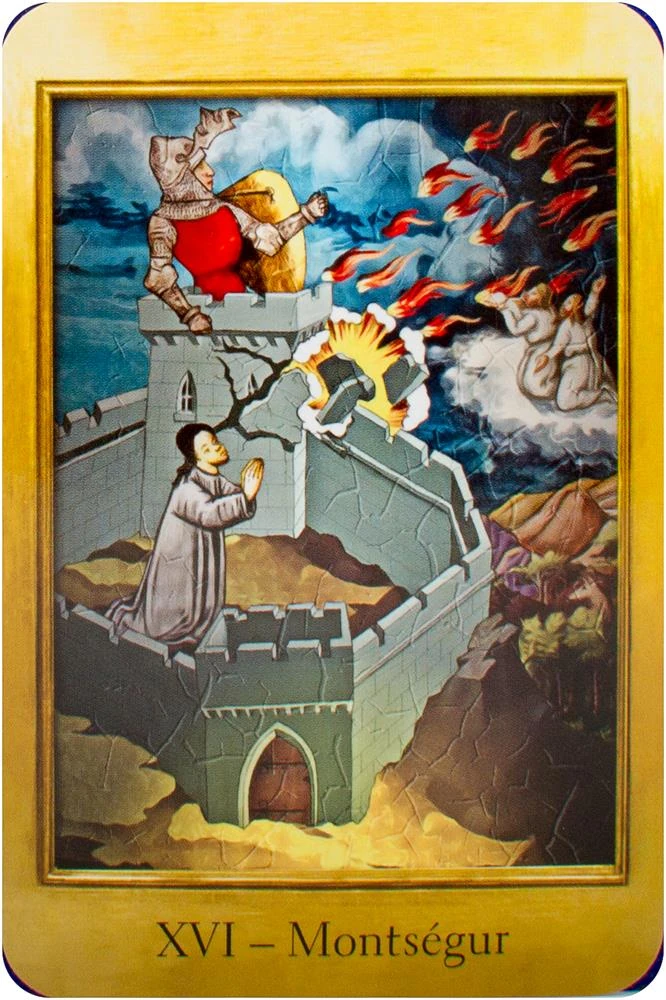 Montségur card from The Cathar Tarot deck