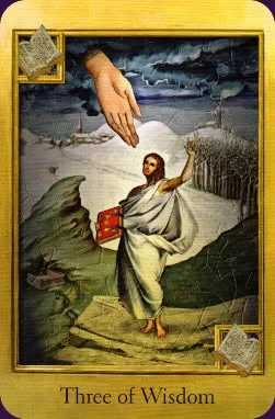 Three of Wisdom card from The Cathar Tarot deck