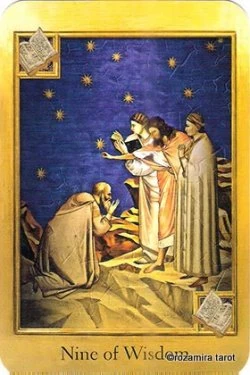 Nine of Wisdom card from The Cathar Tarot deck