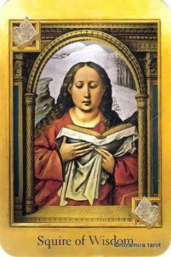 Squire of Wisdom card from The Cathar Tarot deck