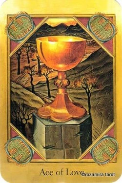 Ace of Love card from The Cathar Tarot deck
