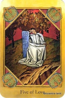 Five of Love card from The Cathar Tarot deck