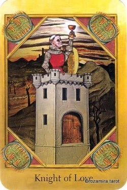 Knight of Love card from The Cathar Tarot deck
