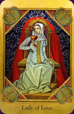 Lady of Love card from The Cathar Tarot deck