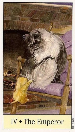 The Emperor card from the Cats Eye Tarot deck