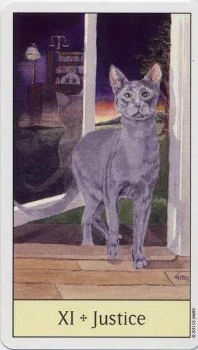 Justice card from the Cats Eye Tarot deck