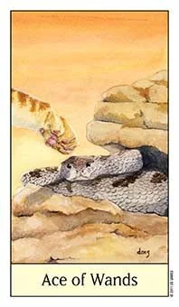 Ace of Wands card from the Cats Eye Tarot deck
