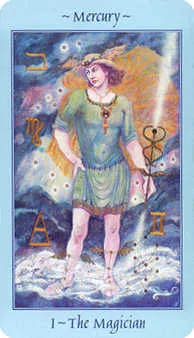 The Magician card from the Celestial Tarot deck