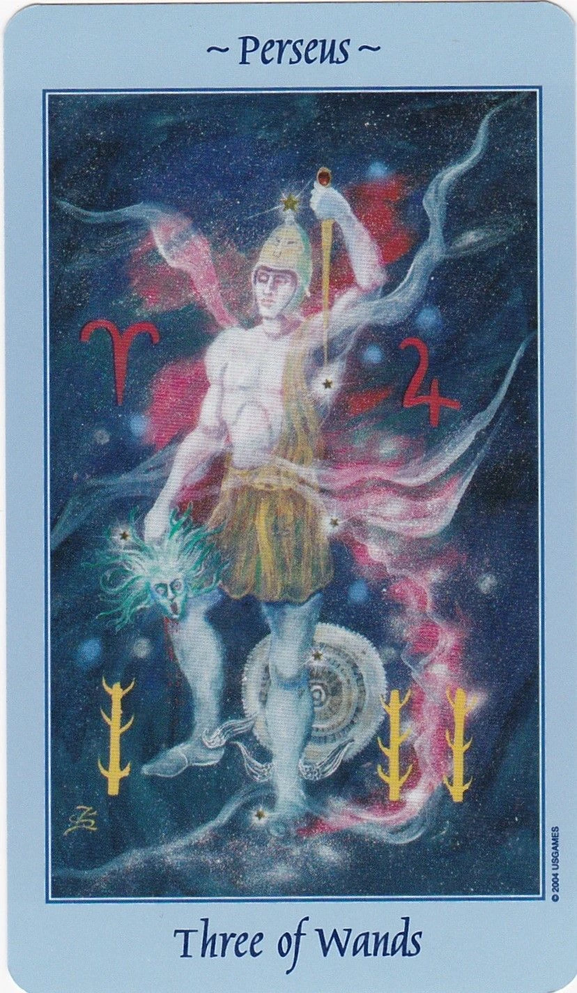 Three of Wands - Celestial Tarot - Tarot Deck by Kay Steventon and Brian Clark